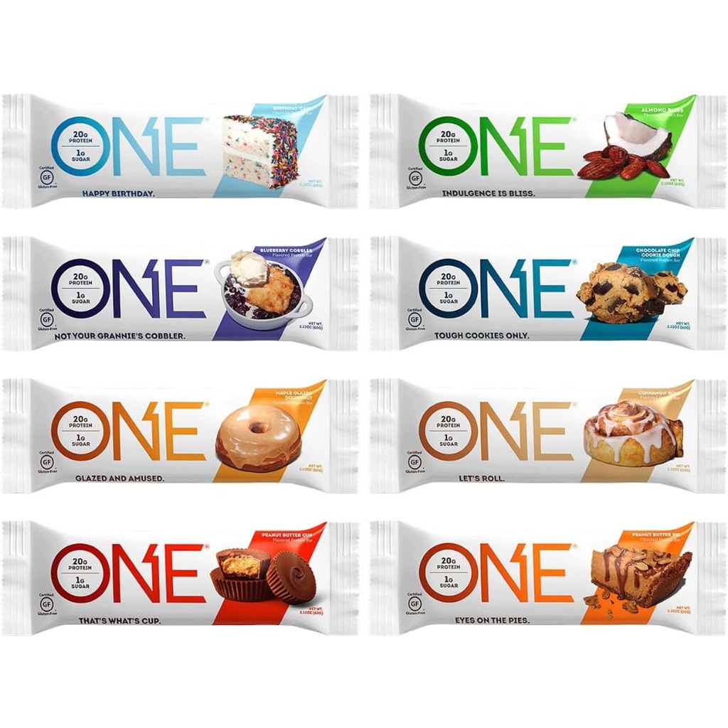 1개의 단백질 막대기, Sampler 다양성 팩, 20g 단백질과 1g 설탕, Pantry Staples, 2.12 oz (8 조사)로 글루텐 자유로운
