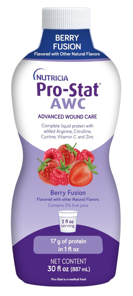 Pro-Stat Advanced Wound Care (AWC), 농축 액체 단백질 의료 식품 - Berry Fusion 풍미, 30 Fl Oz 병