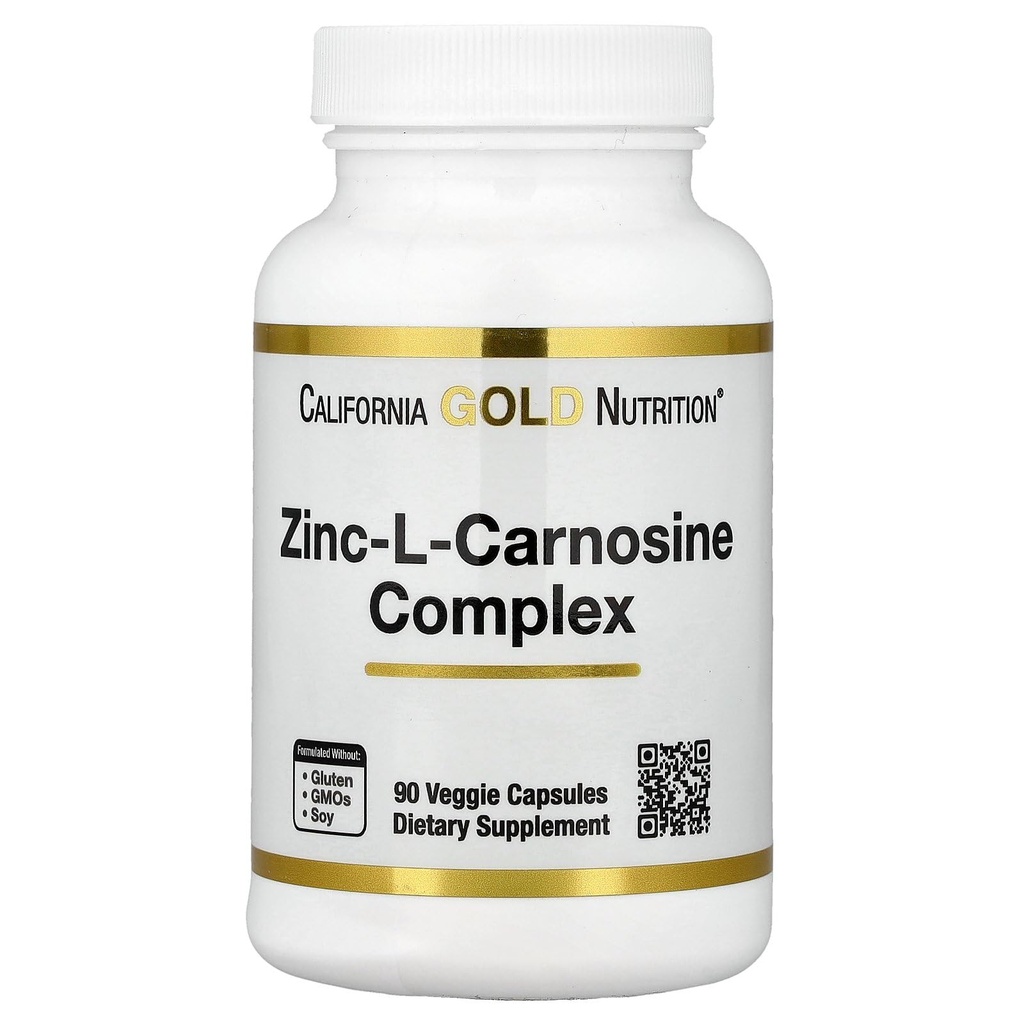 캘리포니아 골드 영양 아연-L-Carnosine Complex, 90 Veggie Caps