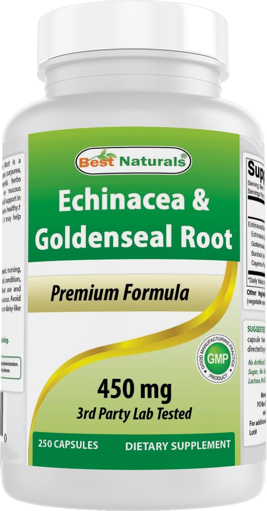 제일 자연적인 Echinacea 황금 450 mg 250 모자