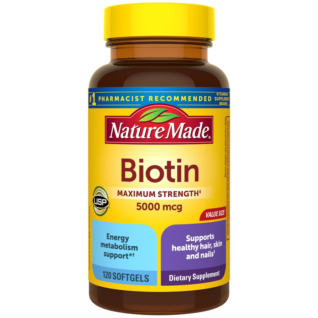 성격은 최대 힘 Biotin 5000 mcg Softgels, Biotin 머리 피부 및 못 비타민 규정식 보충교재, 120 조사를 만들었습니다