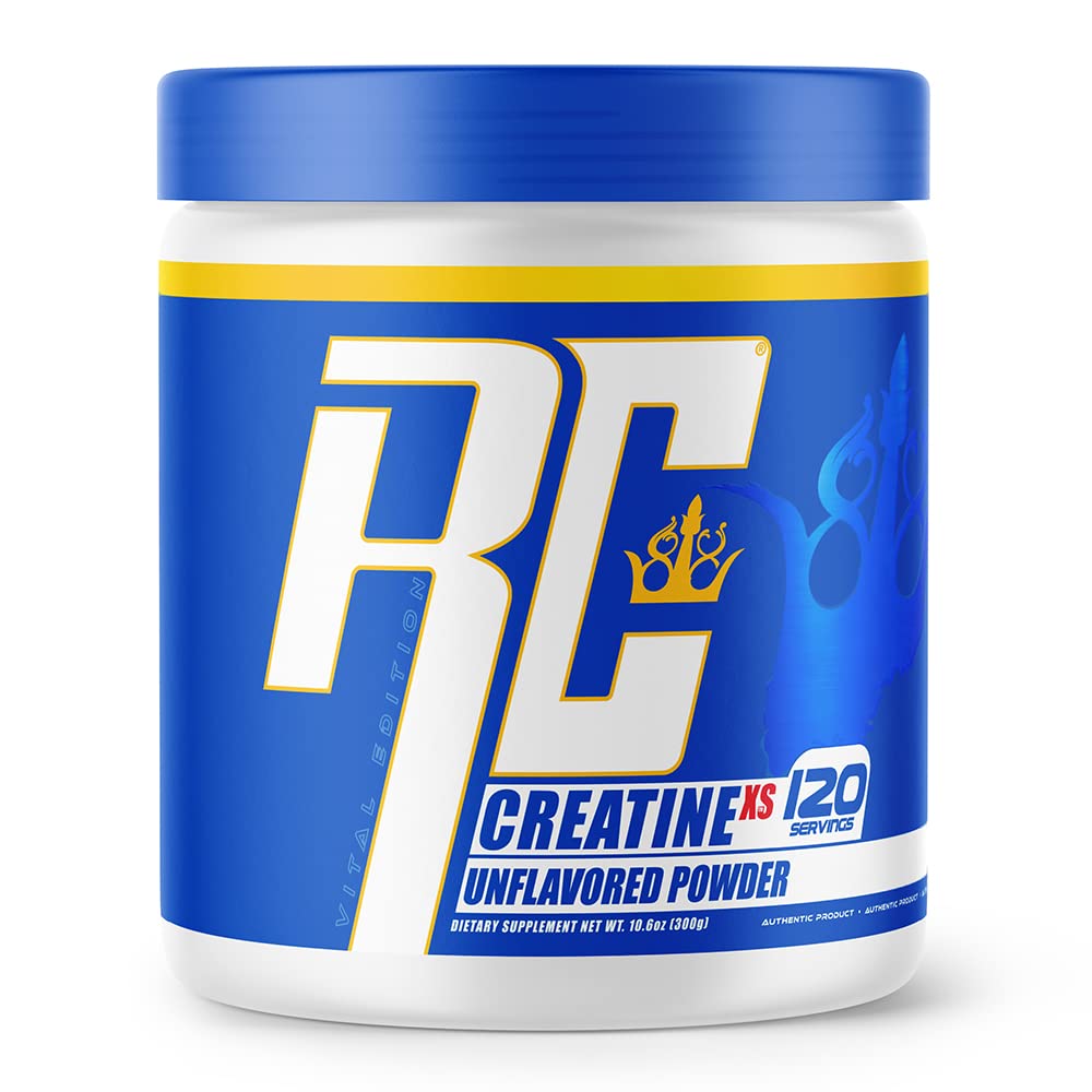 Ronnie Coleman 서명 시리즈 Creatine-XS, Creatine Monohydrate 분말, 근육 건물과 힘, 에너지 지원, 대량 게인, 불기 없는, 120의 서빙을 위한 포스트 운동 회복