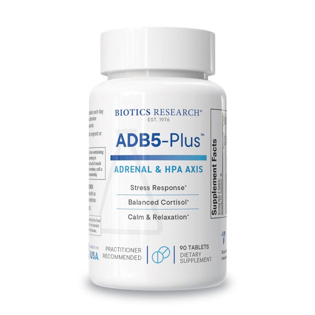 생물 연구 ADB5 플러스 지원 건강한 Adrenal 동맥 기능, 지원 Cortisol 수준, 긴장에 긍정적인 응답, 건강한 에너지 수준 90의 정제