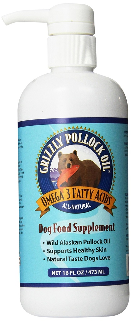 Grizzly Pollock 기름 개 음식 보충교재, 16 Ounce