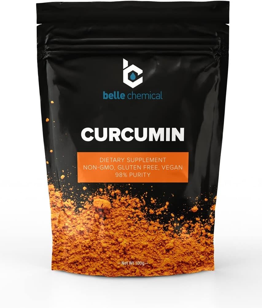 Belle 화학 98% 순수한 Curcumin 분말 (98% Curcuminoids) (100 그램)