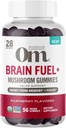 Om Mushroom Superfood Brain Fuel+ Gummies, 28 서빙, 라즈베리 거미 보충 메모리와 초점