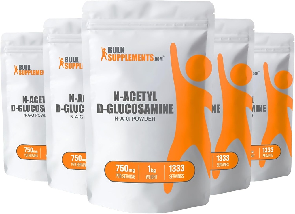 BulkSupplements.com N-Acetyl 글루코사민 분말 - NAG 분말, 글루코사민 750mg, 글루코사민 보충 - 글루코사민 분말, 글루텐 무료, 봉사 당 750mg, 5kg (11 파운드) (포장 5)