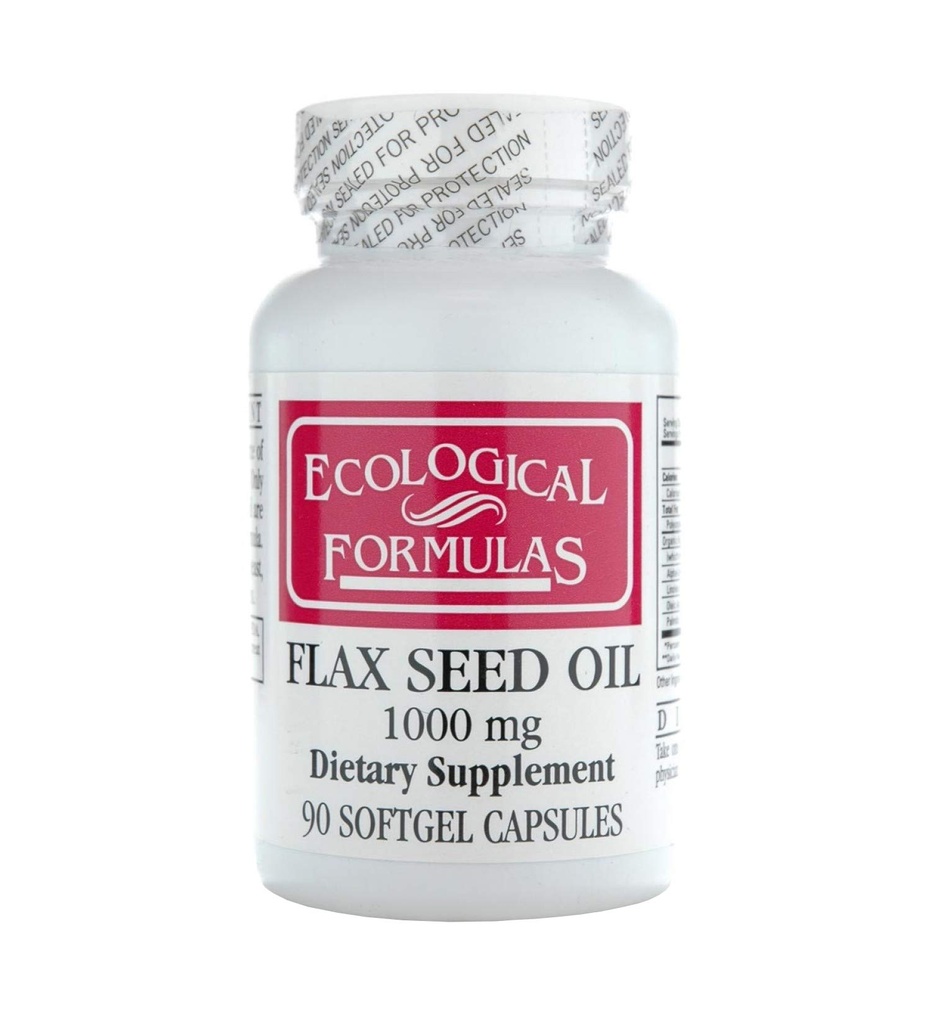 생태 공식 유기 Flax씨 기름 1000 Mg, 백색, 90 조사