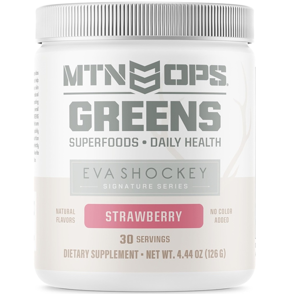 MTN OPS Eva Shockey 서명 시리즈 최고 녹색 유기 최고 음식 분말, 딸기, 30의 서빙, 딸기, 4.4 Ounce