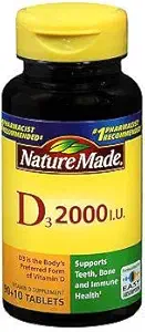 자연 만든 비타민 D3 2000 IU 정제 100 ea (패치 2)