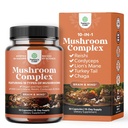 고급 버섯 복합 캡슐 - 10X 사자 Mane 보충 캡슐 Reishi, Chaga, Maitake & Brain Health Memory Support & Focus 용 Shiitake - Mental Clarity 용 Nootropic - 30 캡