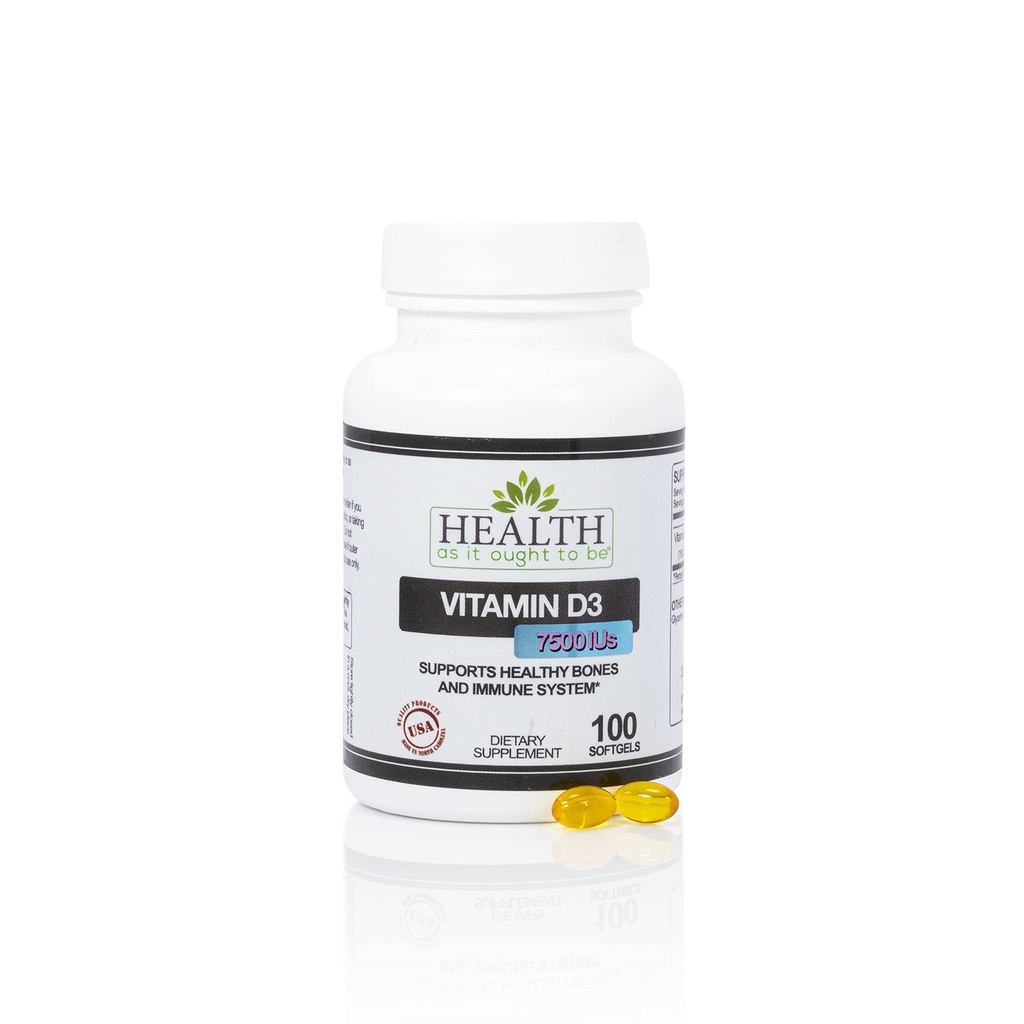 비타민 D가 될 때 건강|3 7500 IUs 보충 | Physician 공식 지원 건강한 뼈 & 면역 체계 | 100 Softgels