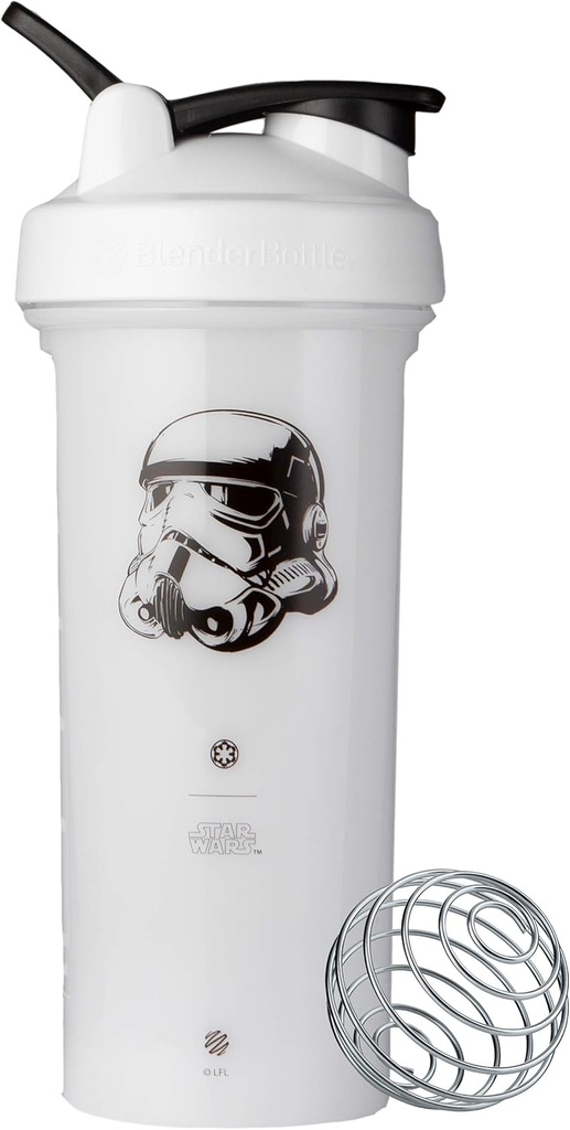BlenderBottle Star Wars Shaker Bottle Pro 시리즈 단백질 쉐이크 및 사전 운동, 28-Ounce, Stormtrooper에 완벽한