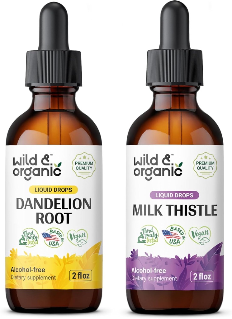 야생 & 유기 Dandelion Tincture 2 fl oz & 우유 이틀 Tincture 2 fl oz
