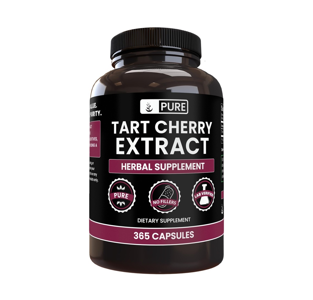 PURE ORIGINAL INGREDIENTS Tart Cherry Extract (365 캡슐) 마그네슘 또는 쌀 필러 없음, 항상 순수, 실험실 검증