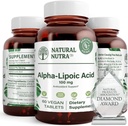 자연적인 Nutra R 알파 Lipoic 산은, 뼈와 심장 건강을 개량하고, 기억 기능을 강화하고, 전반적인 건강에 Nerve 기능 기여를, 글루텐 자유로운 100 mg, 60 Vegan 및 채식 정제를 개량합니다.