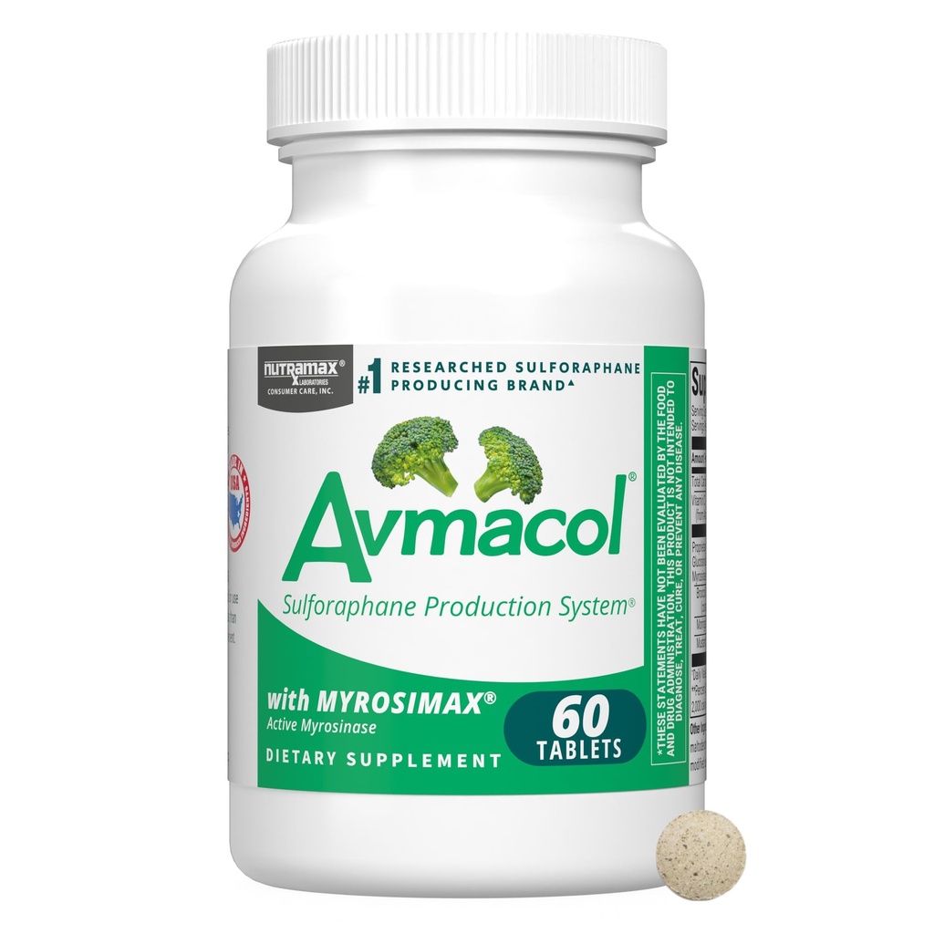 Nutramax Avmacol #1 연구 한 Sulforaphane 생산 브랜드, Nutramax Laboratories 소비자 치료 보충 Detoxification, 산화 방지제 지원 및 전반적인 웰빙, 60 정제