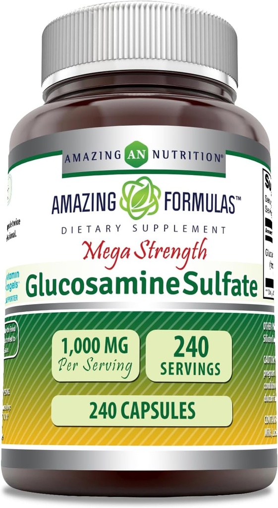 놀랄만한 수식 글루코사민 황산염 1000 mg 캡슐 보충교재 | Non-GMO | 글루텐 프리 | 미국에서 제작 (240)