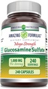 놀랄만한 수식 글루코사민 황산염 1000 mg 캡슐 보충교재 | Non-GMO | 글루텐 프리 | 미국에서 제작 (240)