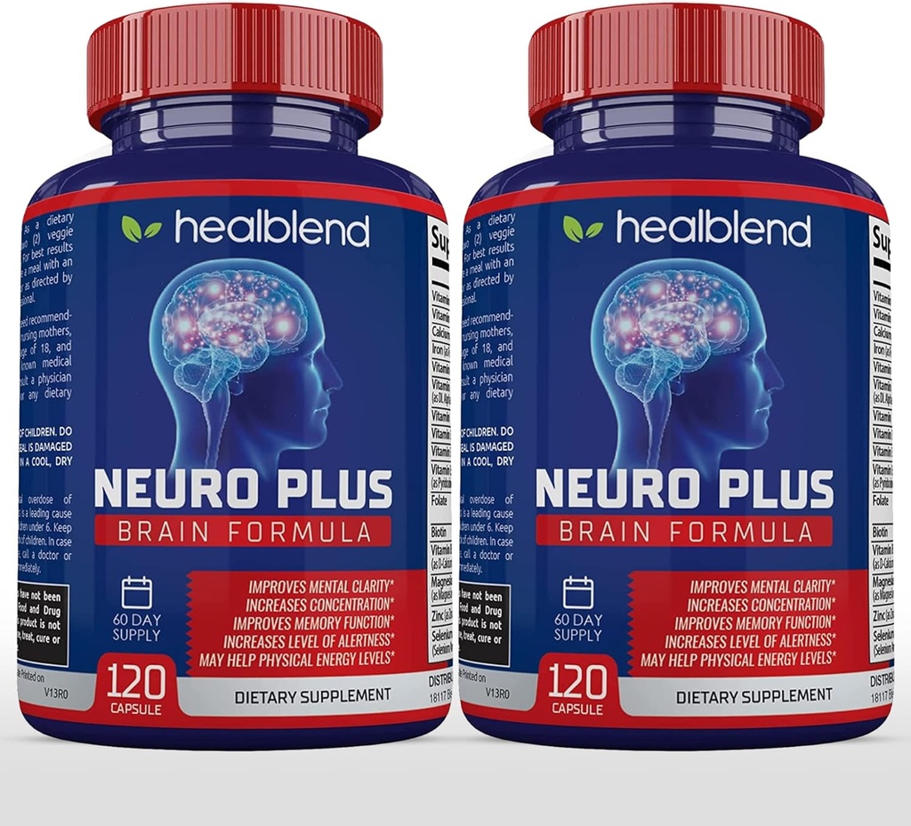 Neuro Plus Brain & Focus Formula - Nootropic Brain Booster Supplement, 지원 뇌 건강, 정신적 Clarity & Focus - 집중 및 정신 에너지 강화 - 120 캡슐 (2)