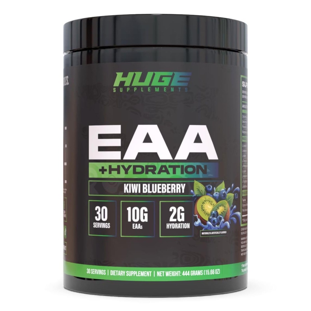 거대한 EAA 보충교재, 가장 높은 Dosed 근본적인 아미노산 분말, 서빙 당 12.85g EAAs & 8g BCAA, 근육 성장, 회복 & 성과를 극화하십시오 (Kiwi Blueberry, 17.73 Oz.)