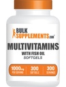 BulkSupplements.com Multivitamin Softgels - 매일 Multivitamin 보충교재, 물고기 기름을 가진 남자와 여자를 위한 Multimineral - 글루텐 자유로운, 서빙 당 1개의 Softgel (1000mg), 300의 조사 (1의 포장)