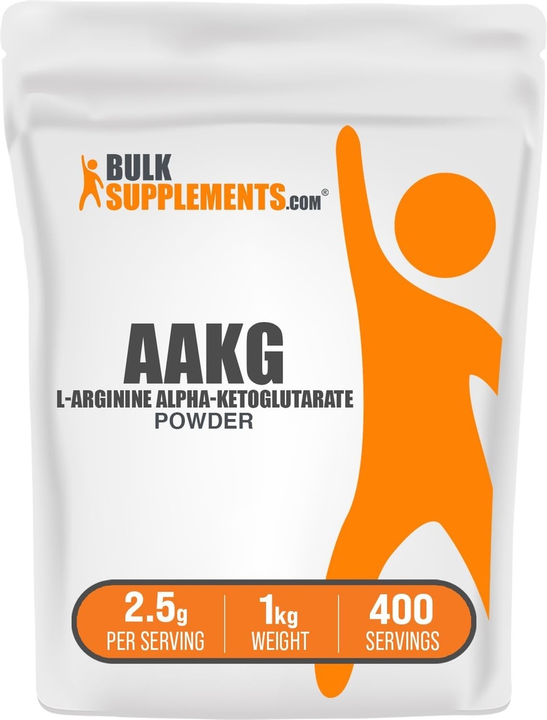 BulkSupplements.com AAKG 분말 - Arginine AKG 보충교재, Nitric 산화물 보충교재, Unflavored & 글루텐, 봉사 당 2.5g, 1kg (2.2 lbs) (1의 포장)