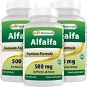 최고의 자연 Alfalfa 녹색 슈퍼 푸드 500 mg 180 캡슐 (180 개)