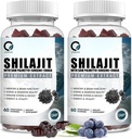 Himalayan Shilajit Gummies 85 + Trace Minerals & Fulvic Acid for Energy, Immune, Cognitive Support High Potency Pure Natural Shilajit Supplement for Men & Women 60 Gummies (2 팩)