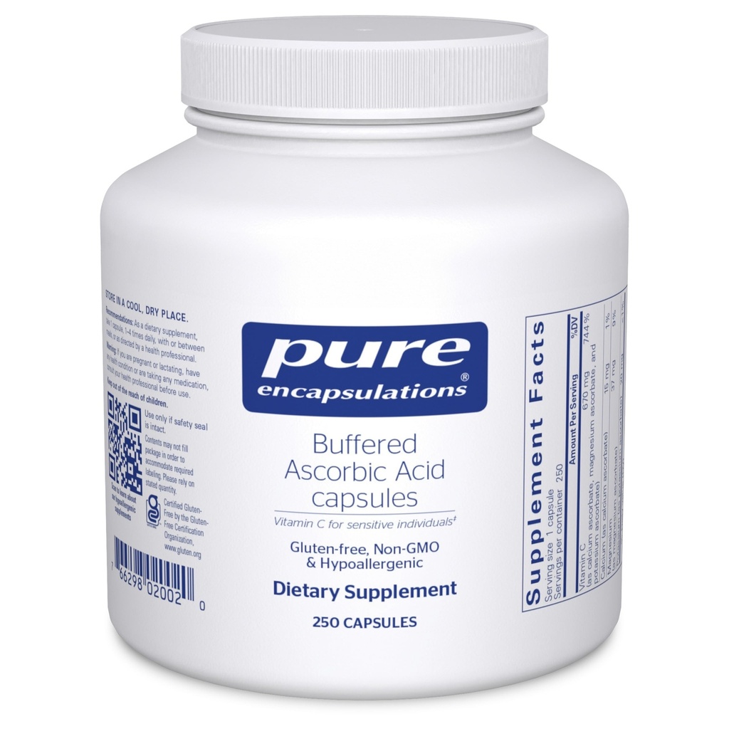 Pure Encapsulations Buffered Ascorbic Acid Capsules | 민감성 개별 비타민 C * 250 캡슐