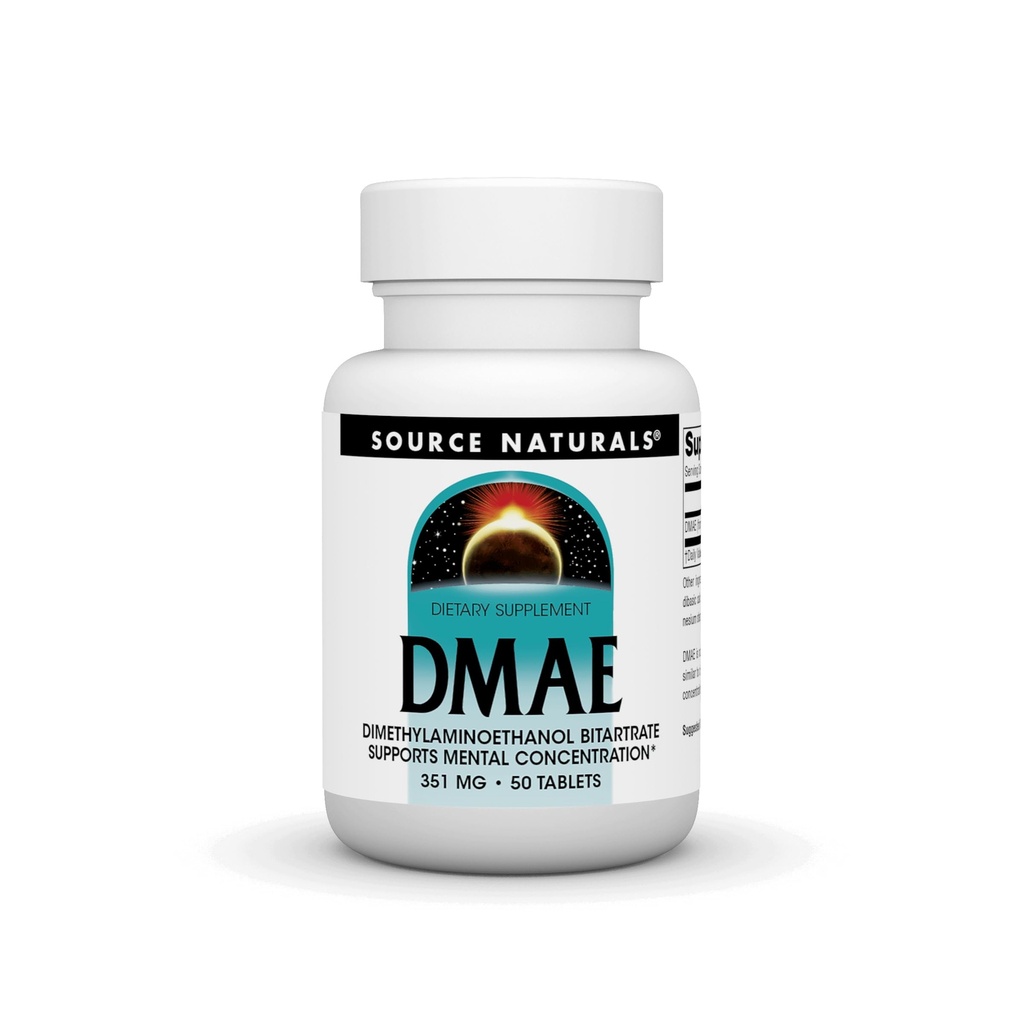 Source Naturals DMAE, Dimethylaminoethanol Bitartrate - 지원 정신 집중 - 50 정제