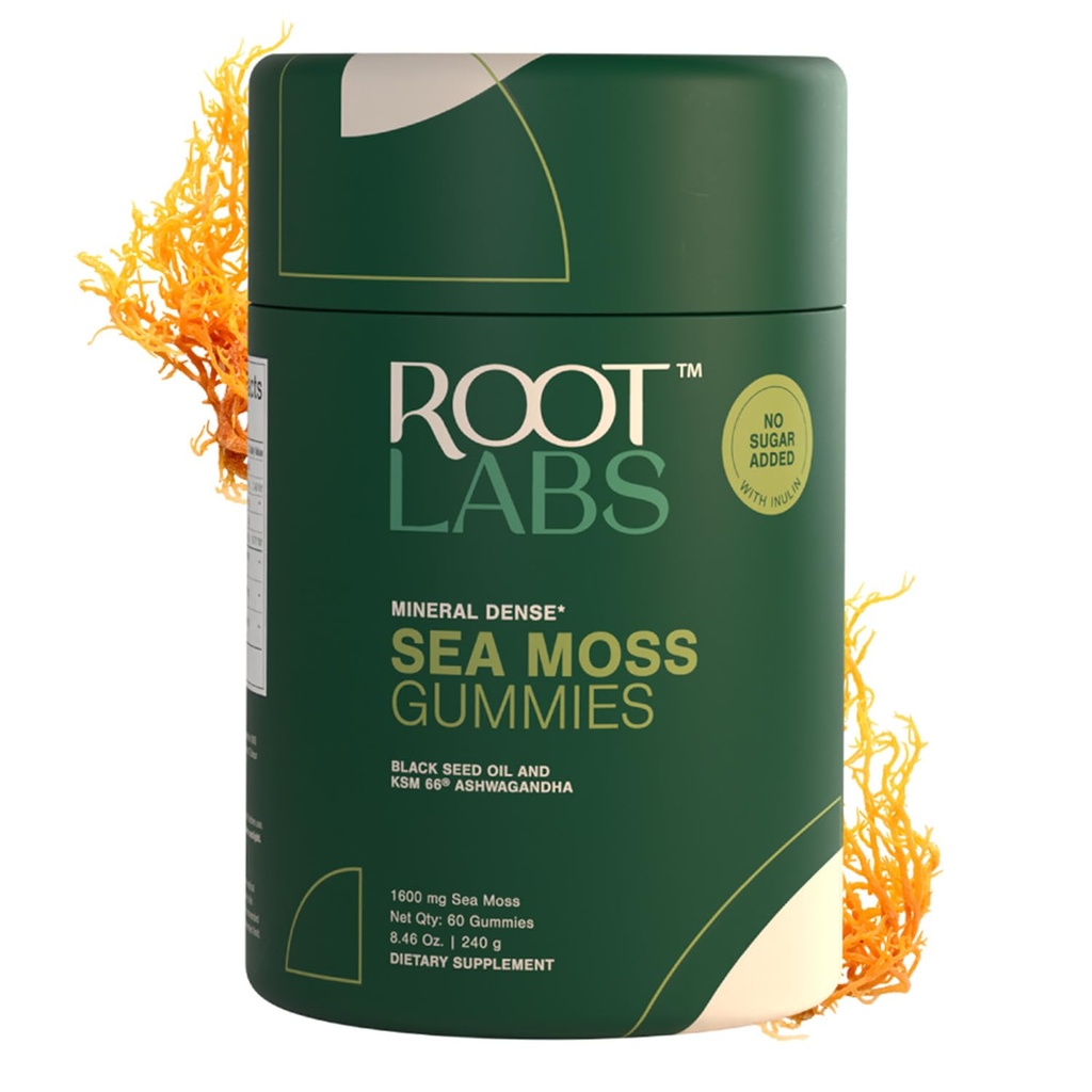 Sea Moss Gummies I 92+ Mineral I Black Seed Oil I KSM 66 Ashwagandha I Lab Tested I No add Sugar | 남성용, 여성용 I Non-GMO I 100% 천연 유기농 I 1600mg I 60 Gummy