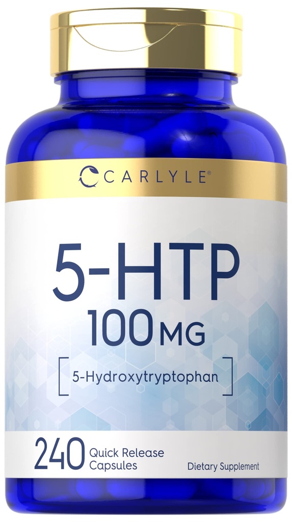Carlyle 5HTP | 100mg | 240 캡슐 | 5 Hydroxtryptophan | Non-GMO 및 글루텐 무료 보충