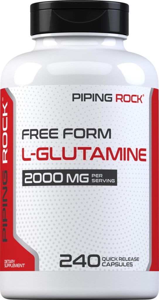 배관 락 L 글루타민 분말 캡슐 | 2000 mg | 240 알약 | 여성용 보충 | 무료 양식 아미노산 | Non-GMO, 글루텐 무료
