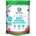 BioTrust Low Carb Lite, 20 그램의 Grass-Fed Whey Protein Isolate, 100 칼로리, ProHydrolase Digestive Enzymes, Non-GMO, Soy and Gluten, rBGH-Free (14 서빙) (딸기와 크림)