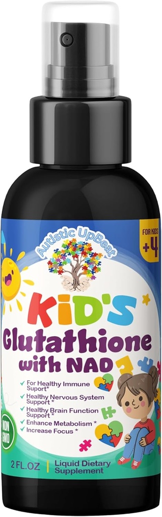 Autistic UpBeat: NAD 살포를 가진 Kid의 글루타티온 – 60의 서빙, 산화 방지제, 면역 지원, 에너지 승압기, 세포질 건강, 해독, 뇌 기능 & Cognitive 지원, 사용하기 편한