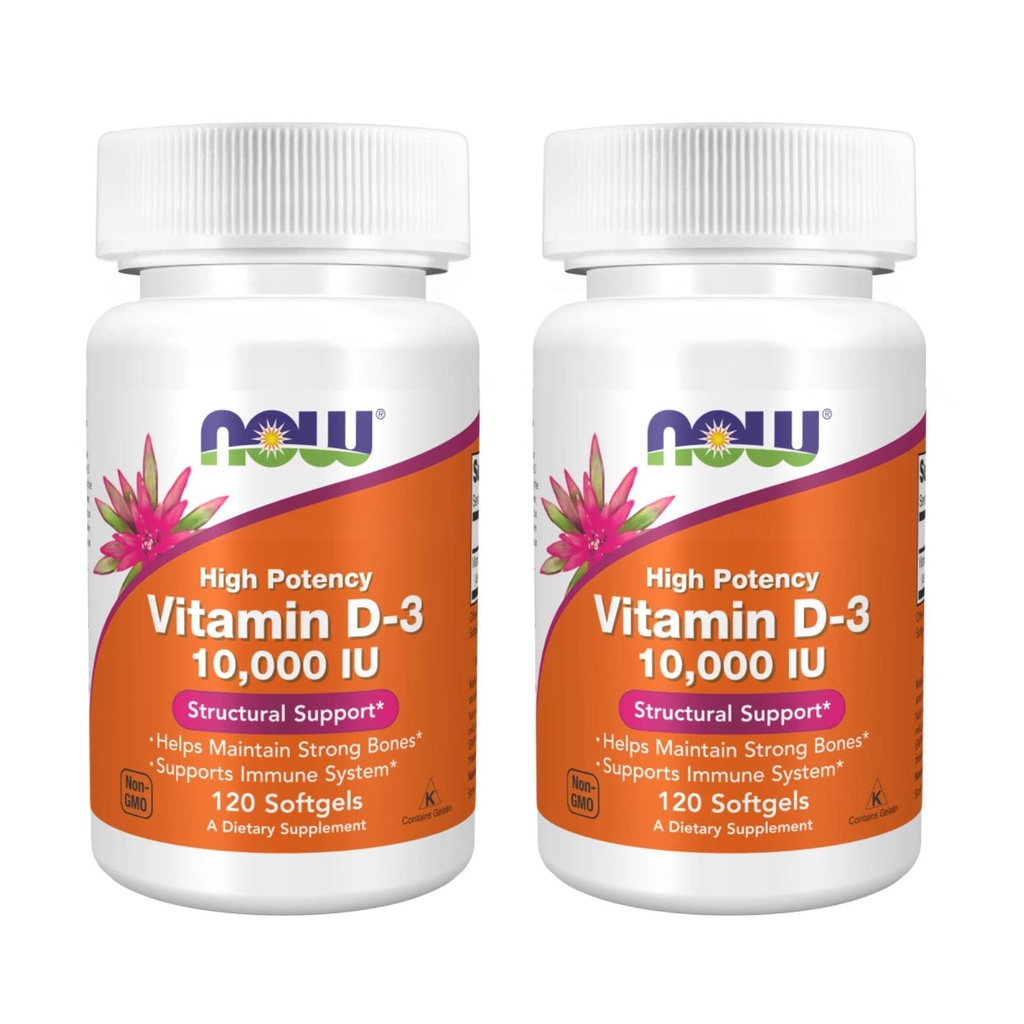 지금 음식 높은 힘 비타민 D-3, 10,000 IU, 120 Softgels, 2 팩