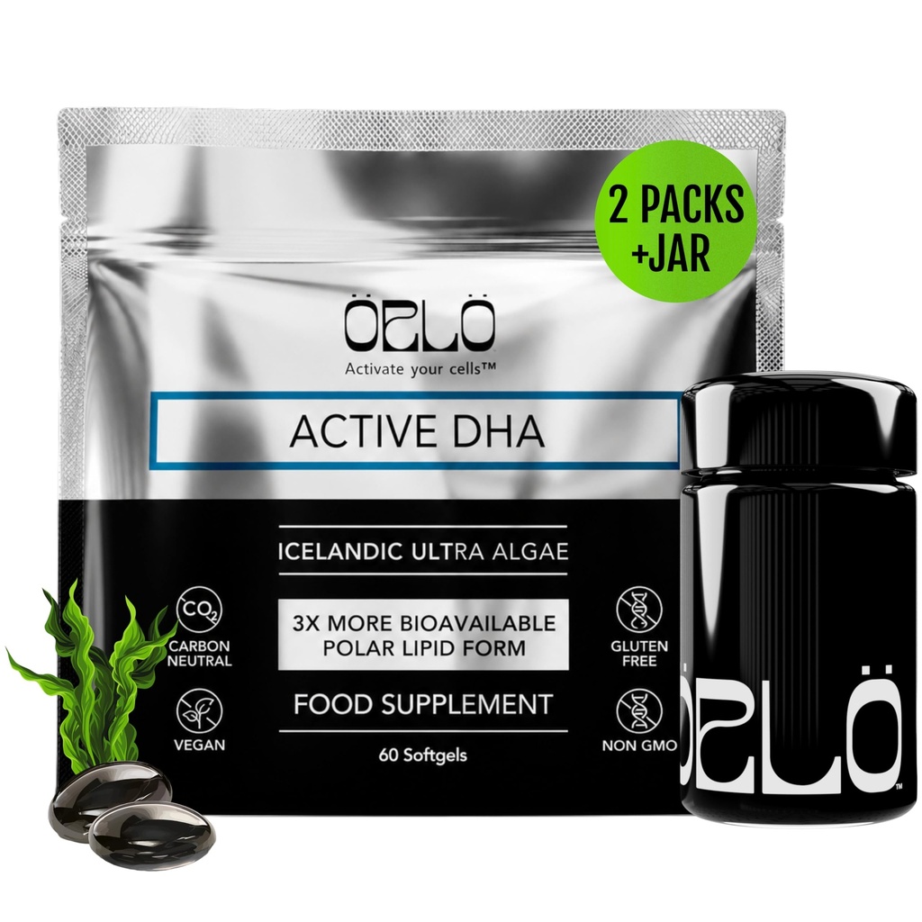 Orlo DHA – Vegan DHA 보충교재 (EPA & DHA) – Omega 3 Fish Oil & Krill Alternative – Plant-Based Omega-3 조류 오일 – Brain & Heart Support (120 Mini Burpless Softgels KIT)
