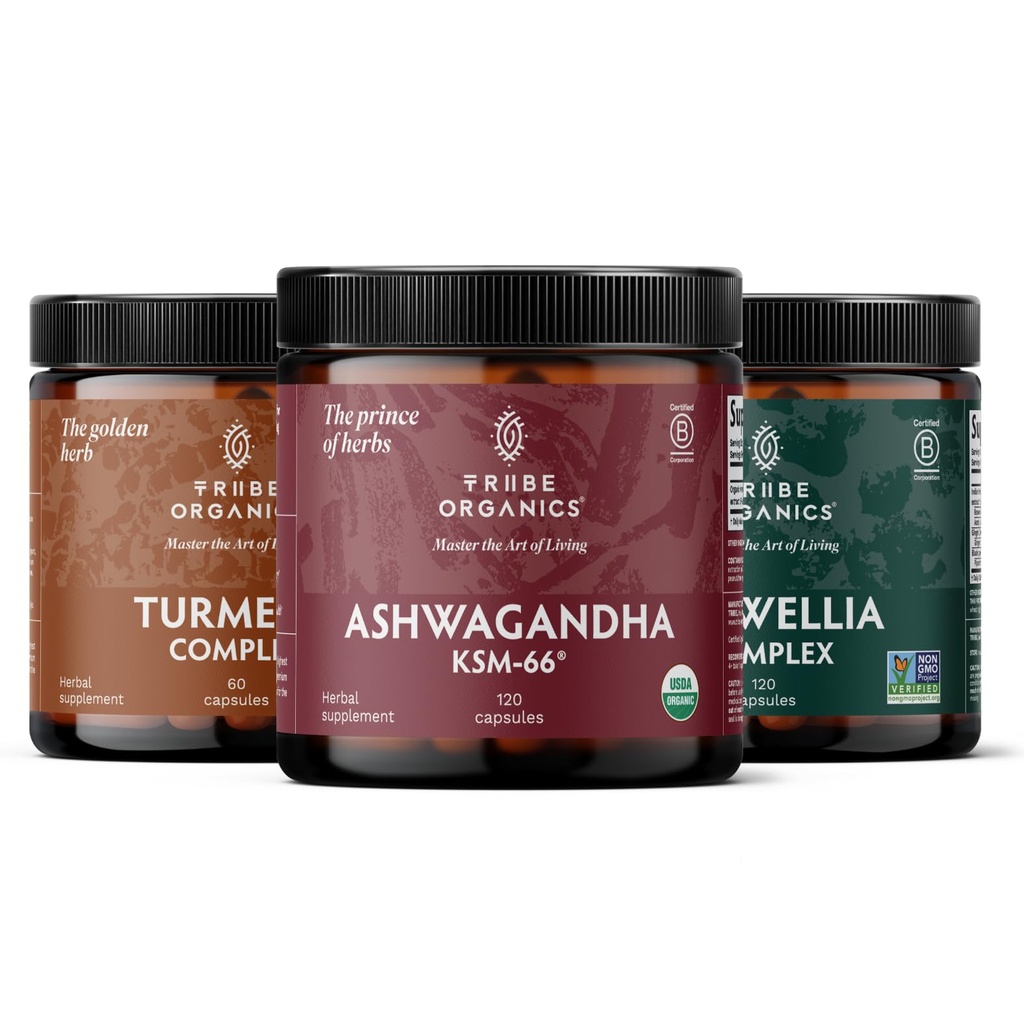 복구 트리오 120 - KSM-66 Ashwagandha + Turmeric Curcumin C3 Complex + Boswellia Complex - 부스트 Immunity, 공동 지원, 통증 감소