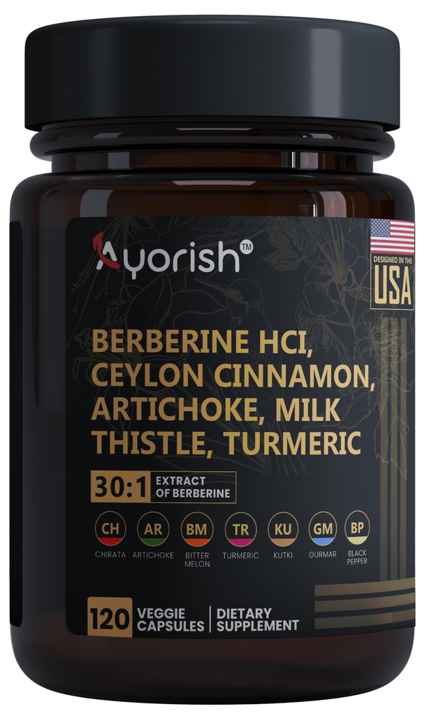 Berberine 보충교재 – 고강도 7500mg 동등물 – Ceylon Cinnamon, 우유 이틀 & 심황을 가진 Berberine – 120 Vegan 캡슐 – 비 GMO, 미국 공식화하는