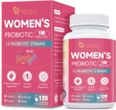 Probiotics for Women, 100억 CFU Womens Probiotic with Prebiotics, Digestive Enzymes, D-Mannose & Cranberry Extract for Immune Support, Vaginal & Urinary Health, 소화 균형 - 120 캡슐