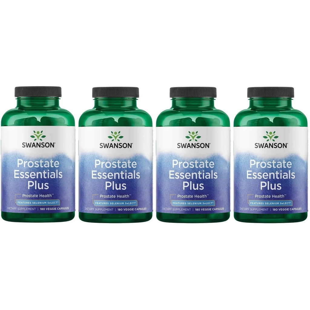 Swanson Prostate Plus - 건강한 Urinary Tract Flow & Frequency를 촉진하는 남자를위한 자연 보충 - 전반적인 전립선 건강 지원 - (180 Veggie 캡슐) 4 팩