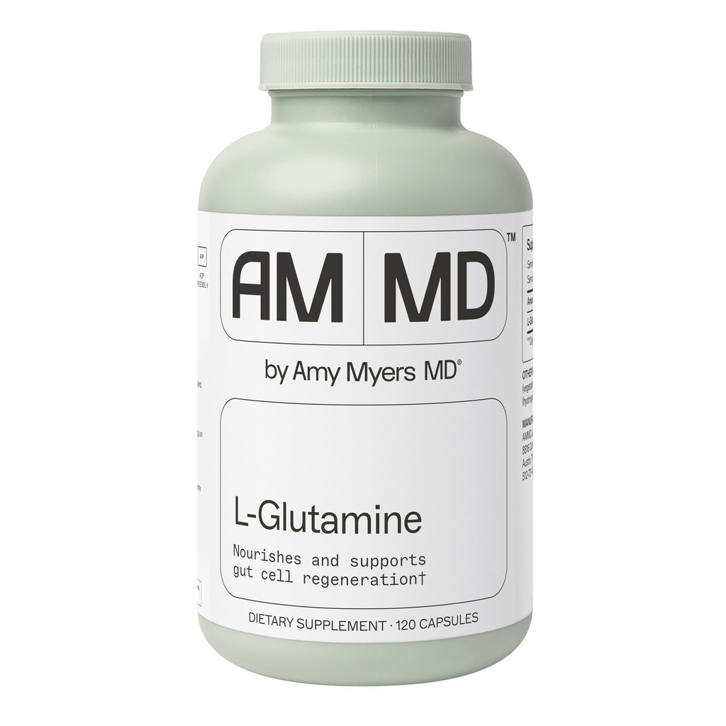 Amy Myers MD L 글루타민 캡슐 - 세포 건강 보충교재 - Stomach 기복을 위한 Gut Cleanse & Soothing 지원 - 건강한 근육 지원 - 성인 건강 보충교재