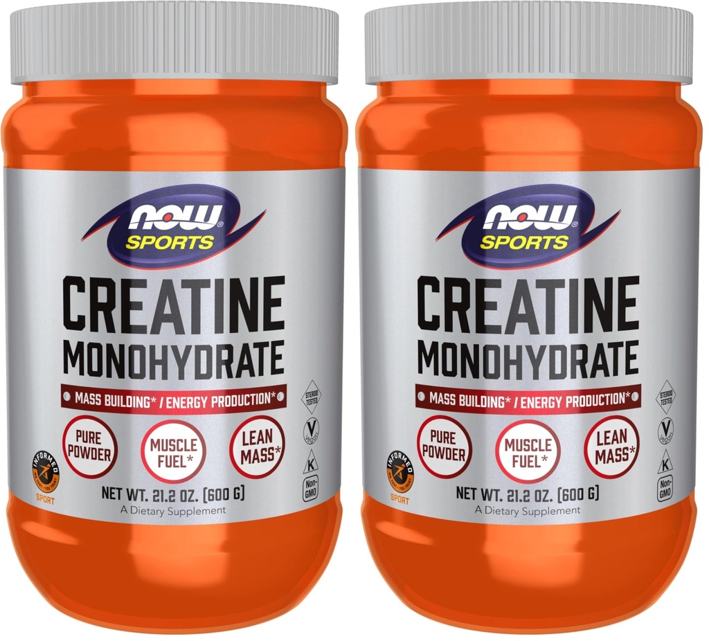 지금 스포츠 영양, 크레아틴 Monohydrate 분말, 대량 Building*/Energy Production*, 21.2-Ounce (포장 2)