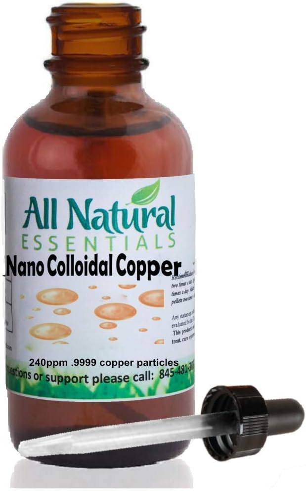 Nano Colloidal 무기물 보충교재 액체 콜로이드 구리 무기물 2oz 240ppm 병 Kosher 구리 성인, 남자, 여자, 아이 (Dropper)를 위한 모든 자연