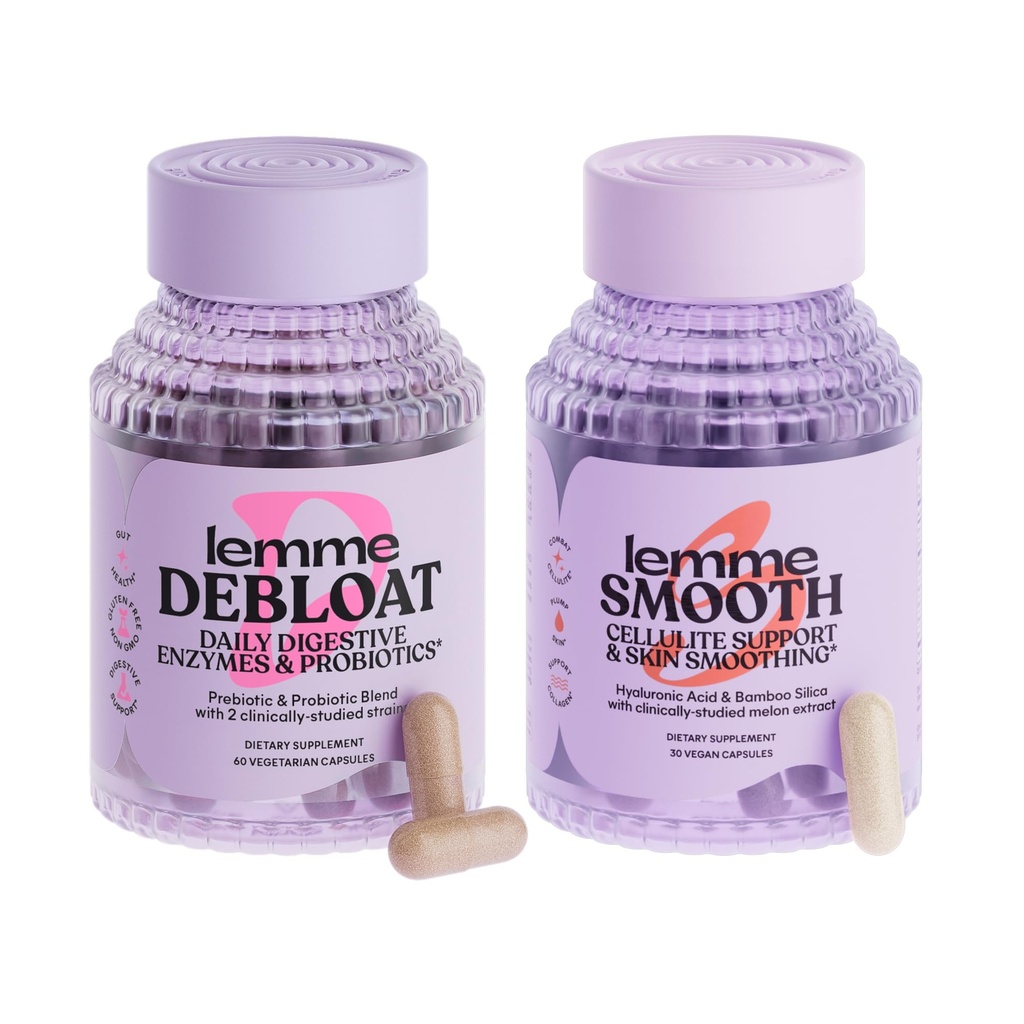 Lemme Debloat 및 부드러운 번들 - Prebiotic, Probiotic & Digestive Enzyme 캡슐을 블리팅 및 가스 구호, 셀룰 라이트 감소, 배관 피부, 부드러운 셀룰 라이트