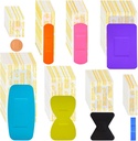 Lounsweer 720 PC 다양성 붕대 팩 분류된 크기 손가락 끝 붕대는 첫번째 원조 부상 배려 스크랩 물집 (Vivid 색깔)를 위한 Breathable 접착성 붕대 부피를 방수 처리합니다