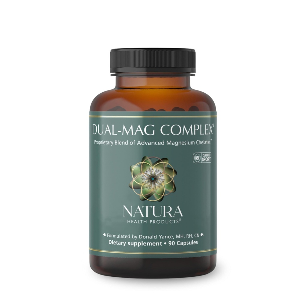 Natura Health Products Dual-mag Complex Supplement - 심혈관, 신경학 및 면역 건강 증진 - Albion의 마그네슘 Bisglycinate 버퍼레이트 (90 캡슐)를 특징으로