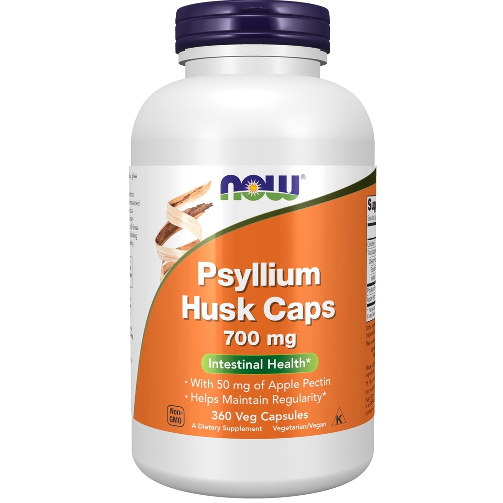 지금 식품 보충제, Psyllium Husk는 Apple Pectin, Intestinal Health*, 360 Veg 캡슐의 50 mg을 가진 700 mg를 모자를 씌웁니다