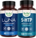 Nested Naturals Luna Melatonin-Free 수면 보충 (60 Vegan 캡슐) & 5-HTP 100mg (120 Vegan 캡슐) 향상된 수면, Relaxation & Mood